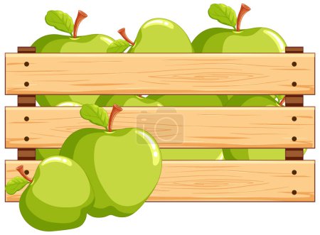 Photo for Vector illustration of ripe apples in a crate. - Royalty Free Image