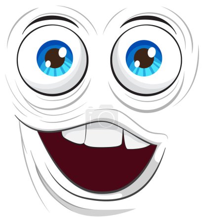 Illustration vectorielle d'un visage heureux et souriant
