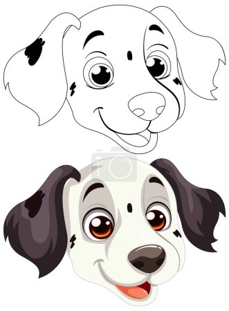 Illustration for Vector graphic of a happy, spotted Dalmatian dog - Royalty Free Image