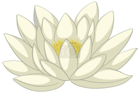 Téléchargez les illustrations : Graphique vectoriel stylisé d'une fleur de lotus blanche - en licence libre de droit