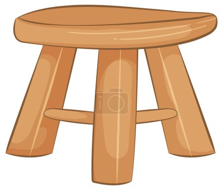 Vector graphic of a three-legged stool