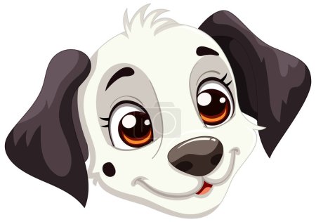 Illustration for Cute vector illustration of a Dalmatian puppy's head - Royalty Free Image