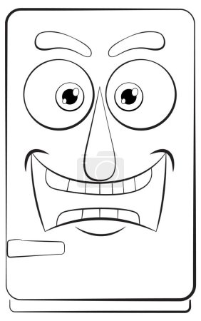Téléchargez les photos : Illustration vectorielle d'un réfrigérateur de dessin animé souriant - en image libre de droit