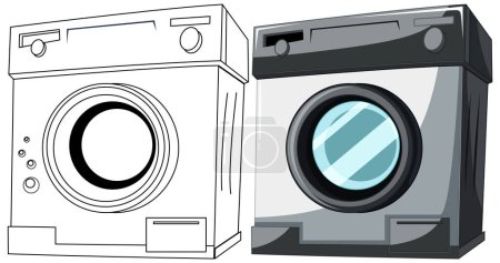 Illustration for Vector illustration of a washing machine and dryer - Royalty Free Image