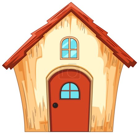 Illustration for Colorful, whimsical vector illustration of a house - Royalty Free Image