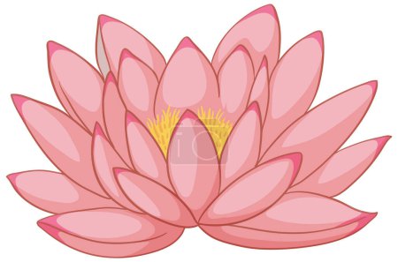 Téléchargez les illustrations : Graphique vectoriel d'une fleur de lotus rose en fleurs - en licence libre de droit