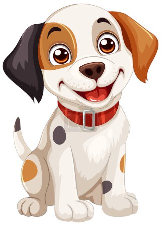 Ilustración de Ilustración vectorial de un perro alegre y manchado - Imagen libre de derechos