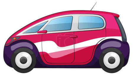 Ilustración de Vibrante rosa y púrpura diseño de coche compacto - Imagen libre de derechos
