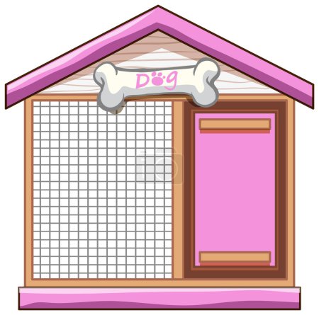 Vector illustration of a whimsical dog house