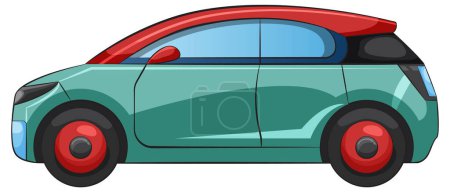 Ilustración de Colorido gráfico vectorial de un vehículo contemporáneo - Imagen libre de derechos