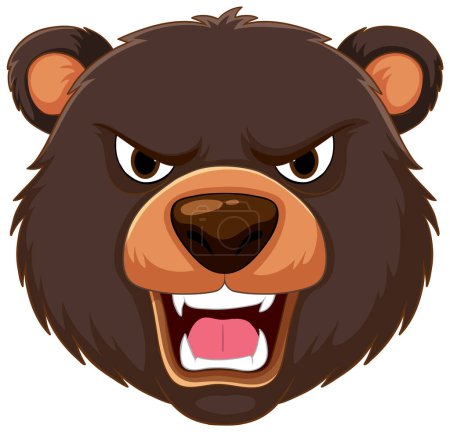 Téléchargez les illustrations : Graphique vectoriel d'un visage d'ours en colère - en licence libre de droit