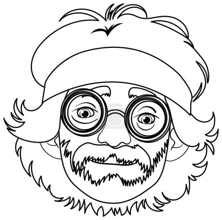 Stylized portrait of a quirky, bespectacled man.