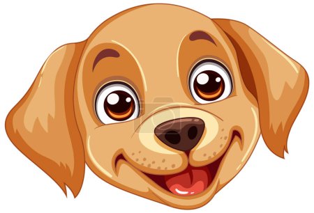 Photo for Cartoon of a happy, smiling tan puppy - Royalty Free Image