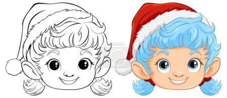 Illustration for "Vector illustration of a cheerful Christmas elf" - Royalty Free Image