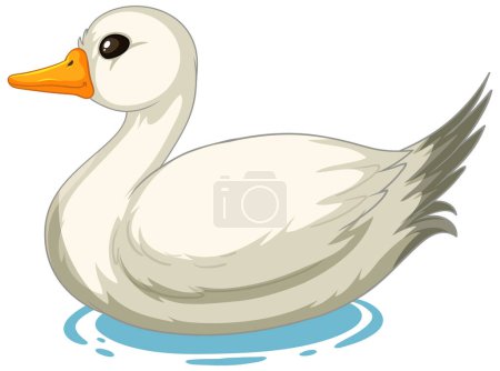 Téléchargez les illustrations : Graphique vectoriel d'un canard flottant paisiblement - en licence libre de droit