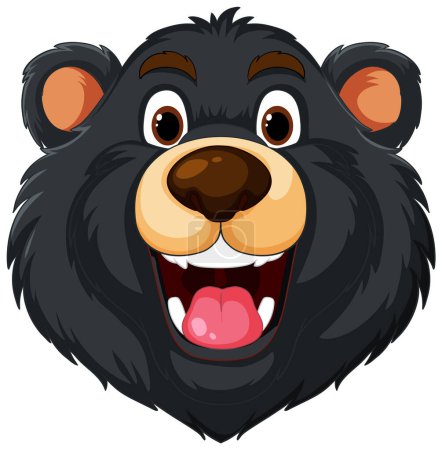 Téléchargez les photos : Illustration vectorielle du visage d'un ours heureux - en image libre de droit