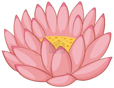 Téléchargez les illustrations : Illustration vectorielle d'un lotus rose en fleurs. - en licence libre de droit