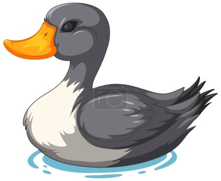 Téléchargez les photos : Illustration vectorielle d'un canard mignon nageant - en image libre de droit