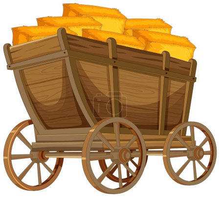 Cartoon-style treasure cart filled with gold bars.