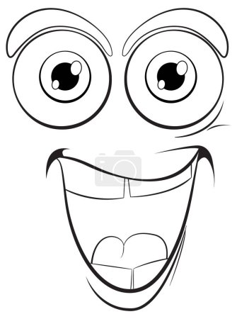 Ilustración de Vector blanco y negro de una cara sonriente - Imagen libre de derechos