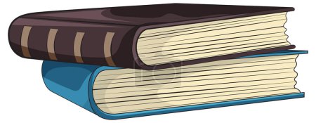 Illustration for Illustration of two stacked closed books - Royalty Free Image