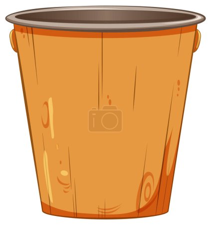 Vector graphic of a simple wooden bucket