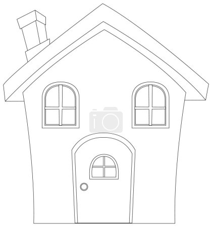Illustration for Simple line drawing of a quaint house - Royalty Free Image