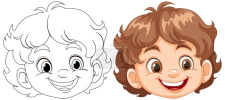 Illustration for Vector illustration of a happy, smiling child - Royalty Free Image