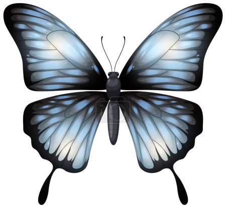 Ilustración de Representación artística de una mariposa de alas azules - Imagen libre de derechos