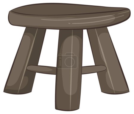 Vector graphic of a three-legged stool