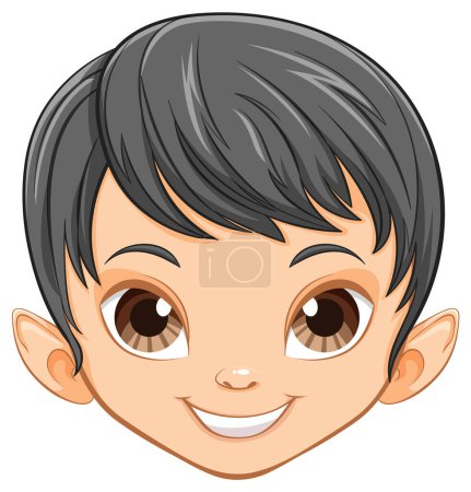 Illustration for Vector illustration of a smiling elf child. - Royalty Free Image
