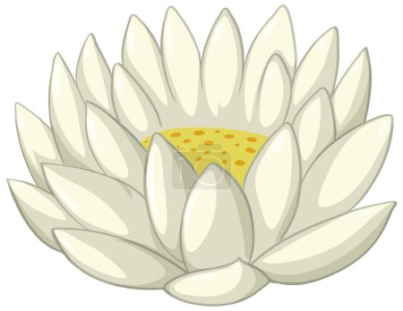 Illustration for A stylized vector illustration of a white lotus flower. - Royalty Free Image