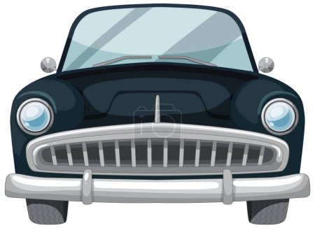 Illustration for Vector illustration of a vintage car's front. - Royalty Free Image