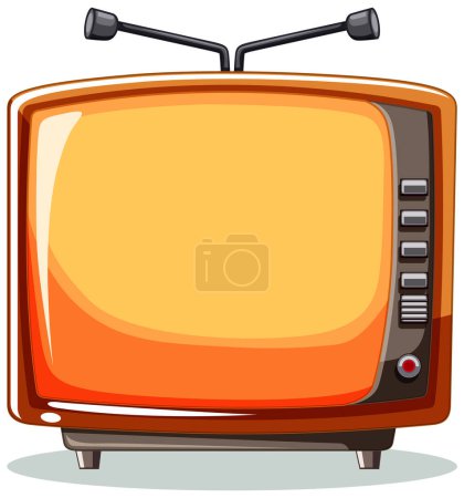 Téléchargez les illustrations : Vecteur coloré d'un design de télévision vintage - en licence libre de droit