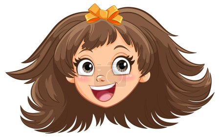 Illustration for Vector graphic of a happy young girl smiling - Royalty Free Image