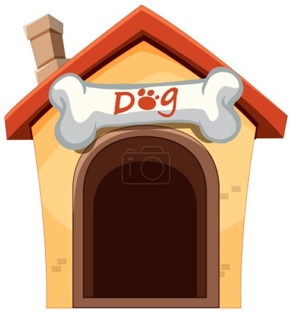 Vector illustration of a cute doghouse