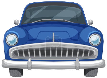 Téléchargez les illustrations : Graphique vectoriel d'une automobile bleue rétro - en licence libre de droit
