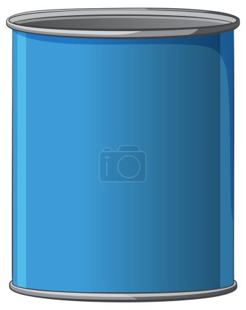 Téléchargez les illustrations : Graphique vectoriel d'une simple boîte de conserve bleue - en licence libre de droit