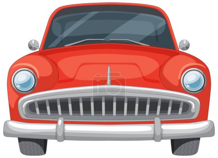 Vector graphic of a shiny red vintage automobile
