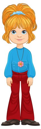 Photo for Vector illustration of a smiling young girl standing. - Royalty Free Image