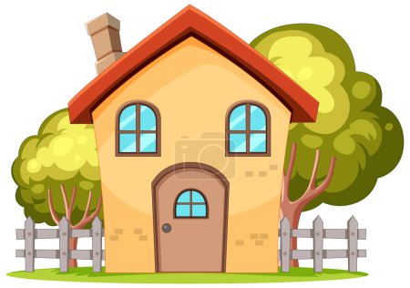 Photo for Colorful vector illustration of a charming cartoon house - Royalty Free Image