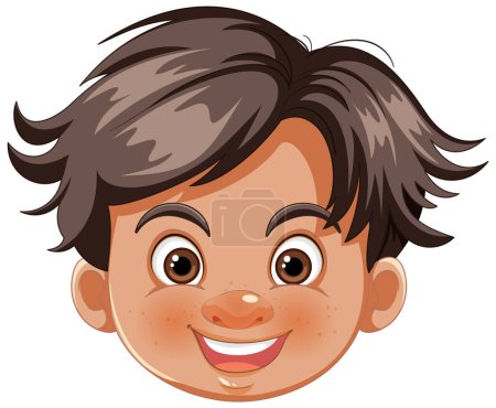 Illustration for Vector illustration of a happy, smiling young boy - Royalty Free Image