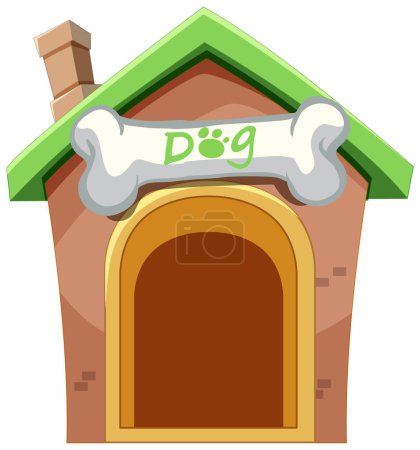 Vector illustration of a whimsical doghouse