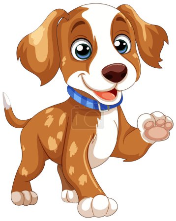 Vector illustration of a happy, playful puppy