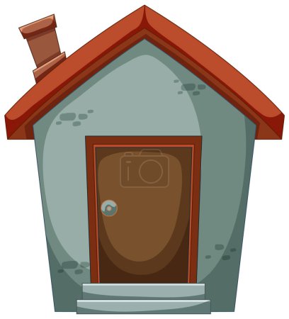 Illustration for Simple cartoon illustration of a small house. - Royalty Free Image