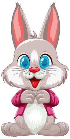 Illustration for Cute smiling rabbit illustration for children's media. - Royalty Free Image