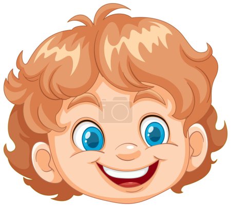 Illustration for Vector illustration of a happy, smiling young boy - Royalty Free Image