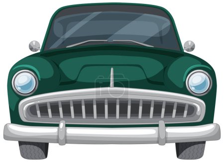 Téléchargez les illustrations : Graphique vectoriel d'une automobile verte rétro - en licence libre de droit
