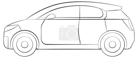 Téléchargez les illustrations : Aperçu d'une voiture à hayon compacte moderne - en licence libre de droit