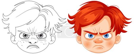 Two cartoon faces showing intense anger and frustration.